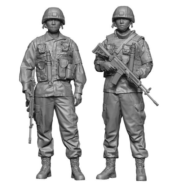 プラモデル　1/16 現用 韓国陸軍(ROKA) GPセキュリティガードセット(2体入) 3Dプリンター印刷 レジンキャストキット [HS16040] 1/16 現用 韓国陸軍(ROKA) GPセキュリティガードセット(2体入
