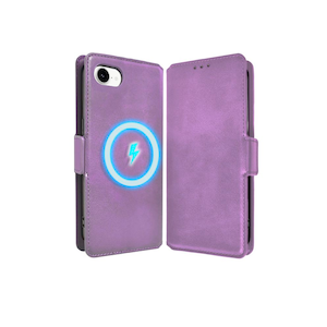 shizukawill�b�V�Y�J�E�B���biPhone16e�p �蒠�^ �P�[�X �J�o�[ �{�v�� ���U�[�P�[�X MagSafe�Ή��i�p�[�v���j�bAPIPSE4V5PURPL