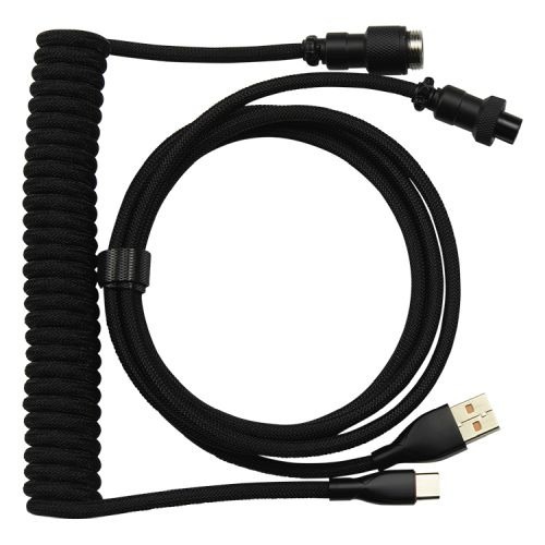 コイルケーブル USB TypeC-A (ブラック) | GRAPHT（グラフト