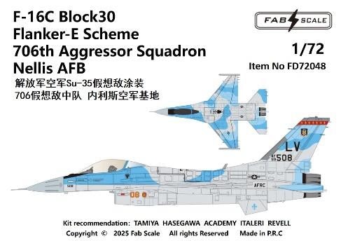 1/72 F-16C ブロック30 フランカーEスキーム 第706アグレッサー