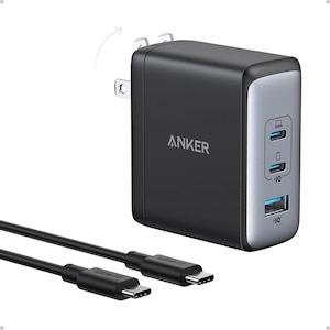 Anker�bUSB�}���[�d�� Anker 736 Charger (Nano ll 100W USB-A�~1�|�[�g/Type-C�~2�|�[�g with USB-C & USB-C �P�[�u�� �u���b�N)�bB2145N11