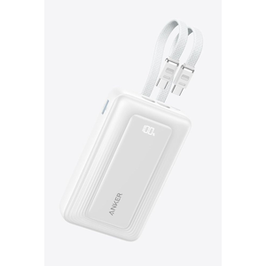 Anker�b���o�C���o�b�e���[ Anker Zolo Power Bank (20000mAh, 45W, Built-In Dual USB-C�P�[�u�� �P�[�u����̌^ �z���C�g�j�bA110MN22