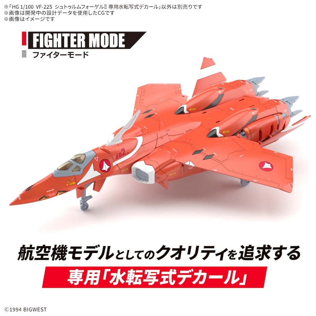 1/100 HG VF-22S シュトゥルムフォーゲルII 専用水転写式