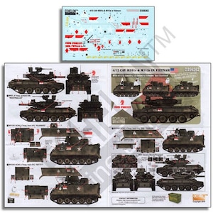 1/35用デカール 米 ベトナム戦争に派兵された第12騎兵連隊第4大隊のM551とM113【D356262】