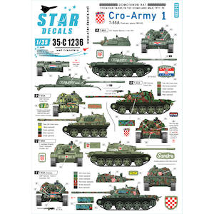 STAR DECALS�b1/35 ���p �o���J������ �N���A�`�A���R��1 �c���푈�ł�T-55 �N���A�`�A1991-92�N�ySD35-C1236�z�bMS SD35-C1236 �۱��ظ��� T55