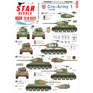 STAR DECALS�b1/72 ���p �o���J������ �N���A�`�A���R��1 �c���푈�ł�T-34/85��ԁySD72-A1037�z�bMS SD72-A1037 �۱�� T34 85