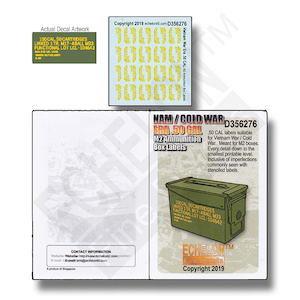 1/35 米 ベトナム戦争/冷戦時代の50CalM2重機関銃弾薬箱用ステンシルセット【D356276】