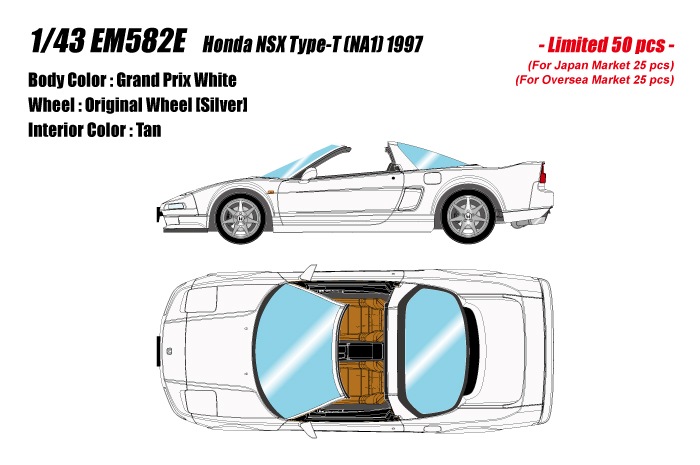 1/43 Honda NSX type T (NA1) 1997（グランプリホワイト）【EM582E
