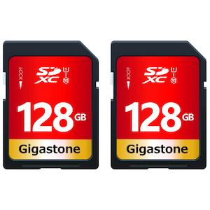 Gigastone�b�M�K�X�g�[���bSDXC�������[�J�[�h 128GB Class10 UHS-I  V10�y2���Z�b�g�z�bGJSXR-128GU1-RED-2PK