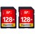 Gigastone�b�M�K�X�g�[���bSDXC�������[�J�[�h 128GB Class10 UHS-I  V10�y2���Z�b�g�z�bGJSXR-128GU1-RED-2PK