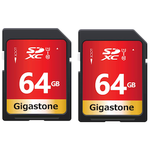 Gigastone�b�M�K�X�g�[���bSDXC�������[�J�[�h 64GB Class10 UHS-I  V10�y2���Z�b�g�z�bGJSXR-64GU1-RED-2PK