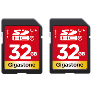 Gigastone�b�M�K�X�g�[���bSDHC�������[�J�[�h 32GB Class10 UHS-I  V10�y2���Z�b�g�z�bGJSXR-32GU1-RED-2PK