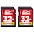 Gigastone�b�M�K�X�g�[���bSDHC�������[�J�[�h 32GB Class10 UHS-I  V10�y2���Z�b�g�z�bGJSXR-32GU1-RED-2PK
