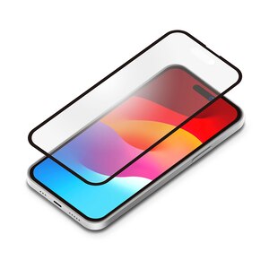 �o�f�`�biPhone15�i6.1inch/2��j�p �K�C�h�t���[���t �t���S�ʕی�K���X�t�B���� �p����h�~PET�t���[�� [�u���[���C�g�ጸ/�A���`�O���A]�bPG-23AGLF04BL
