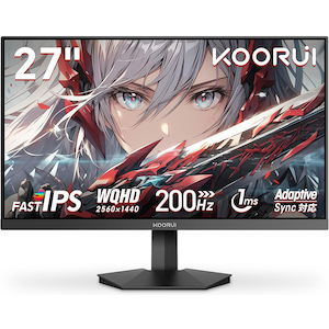 KOORUI�b�N�[���C�b�Q�[�~���O�t���f�B�X�v���C(27�^/Fast IPS/WQHD 2560�~1440/200Hz/1ms)(�u���b�N)�bG2721P