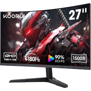 KOORUI�b�N�[���C�b�Q�[�~���O�t���f�B�X�v���C(27�^/�p��/Fast VA/WQHD 2560�~1440/180Hz/1ms)(�u���b�N)�b27E6QCA