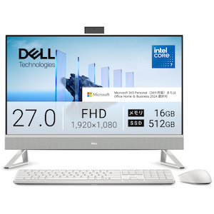 DELL�b�f���b��̌^�f�X�N�g�b�v�p�\�R�� Dell 27 EC27250�i27�^/Core 7 150U/������ 16GB/SSD 512GB/DVD/Office�j(�p�[���z���C�g)�bAD69-GHM3J