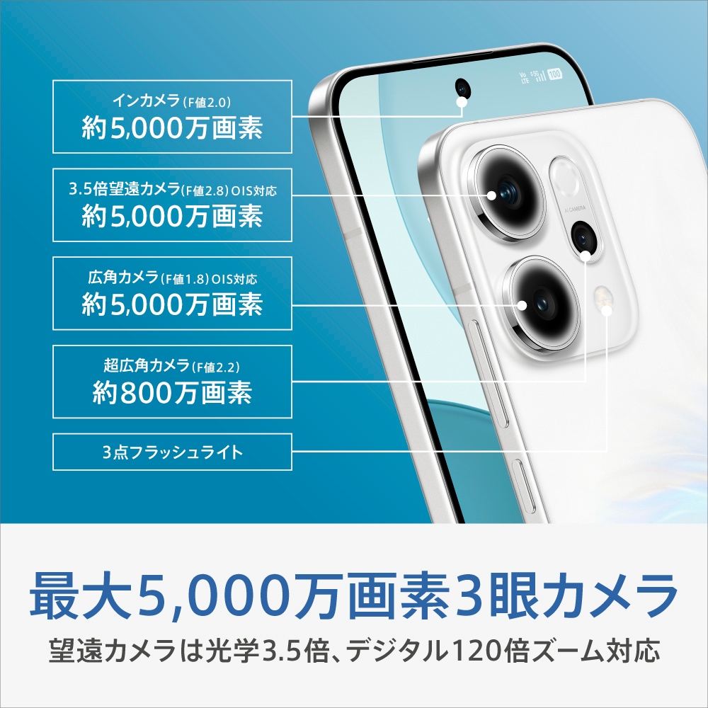 OPPO Reno14 5G （12GB/256GB） - オパールホワイト（SIMフリー