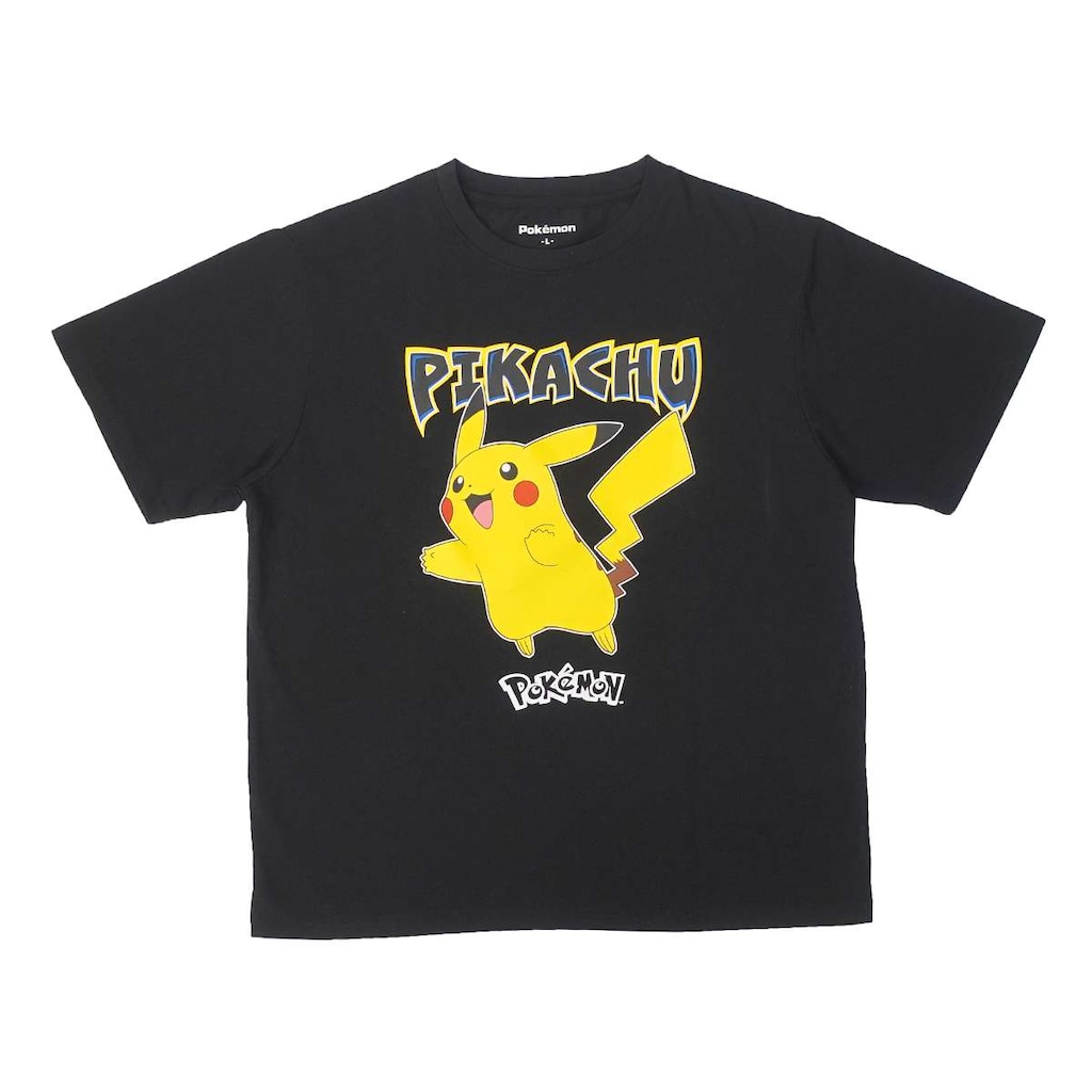 ピカチュウ　イナズマ　Tシャツ　新品　未使用　未開封　ポケットモンスター　稲妻 ポケモン ブラックTシャツ（A柄(ピカチュウ)・サイズ：M） | ファイン