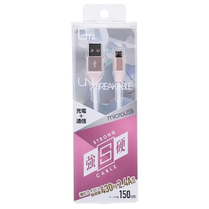 QTJ�i�N�I���e�B�g���X�g�W���p���j�bmicroUSB�R�l�N�^�Ή� USB�X�g�����OS�P�[�u�� 1.5m(�s���N�S�[���h)�bQX-049PG