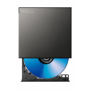 Logitec｜ロジテック｜外付け ブルーレイドライブ USB 3.2 Gen1 ケーブル2本( Type-C + Type-A ) 書込み/再生ソフト バスパワー M-DISC UHD BD対応 薄型 コンパクト（ブラック）｜LBD-PWB6U3CSBK