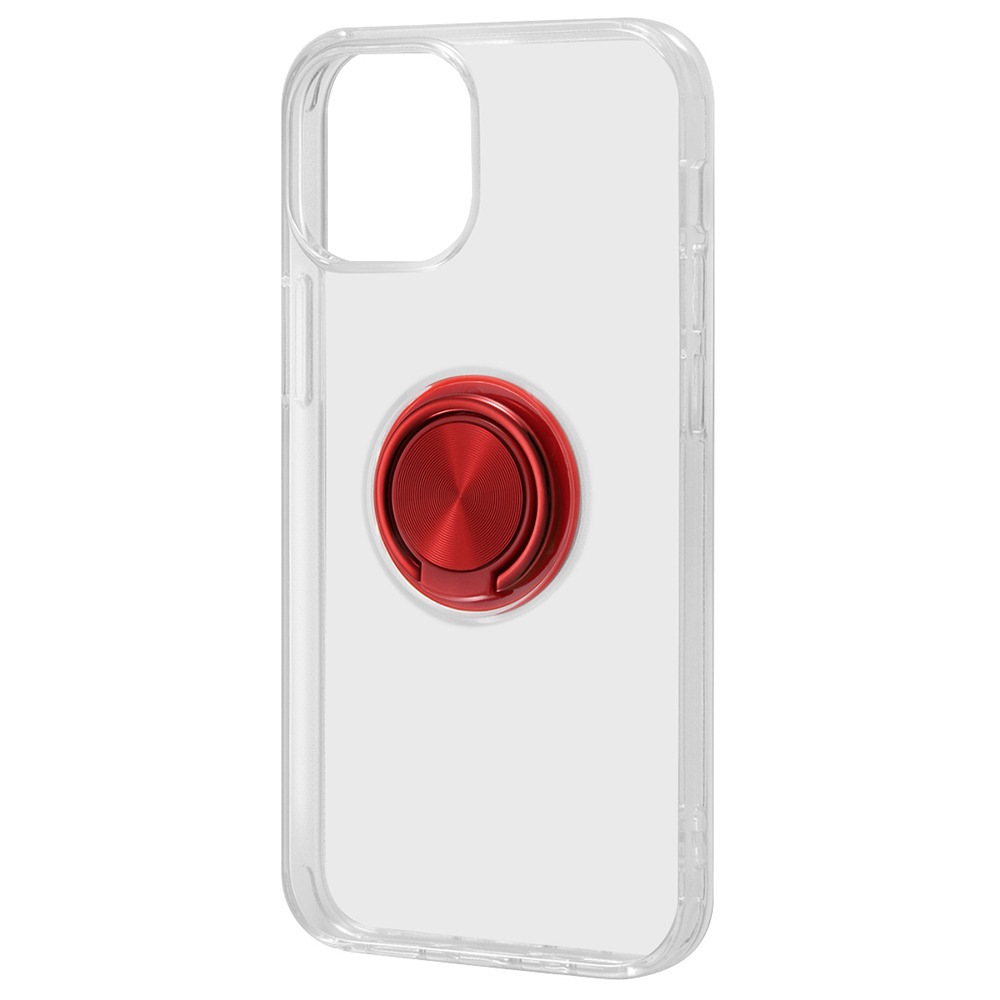iPhone 13 mini用 TPUソフトケース リング付(レッド iPhone 13 mini用 TPUソフトケース リング付(レッド