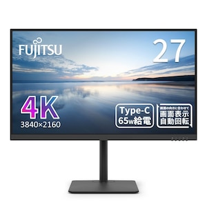 �x�m�ʁbFUJITSU�b�t���f�B�X�v���C(27�^/IPS/4K UHD 3840�~2160/60Hz/4ms/HDMI/USB Type-C/VESA/5�N�ۏ�)(�u���b�N)�bVTU27021BT