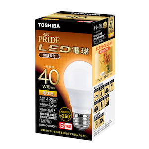 ���ŁbLED�d�� ��ʓd���` 40W�`����/485lm�i�d���F�����j�y1�z�bLDA4L-D-G/S40V1
