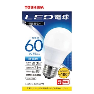 ���ŁbLED�d�� ��ʓd���` 60W�`����/810lm�i�����F�����j�y1�z�bLDA7D-G/K60V1