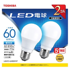 ���ŁbLED�d�� ��ʓd���` 60W�`����/810lm�i�����F�����j�y2���z�bLDA7D-G/K60V1P