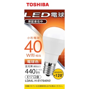 ���ŁbLED�d�� ���`�d���` 40W�`����/440lm�i�d���F�����j�y1�z�bLDA4L-H-E17S40V2