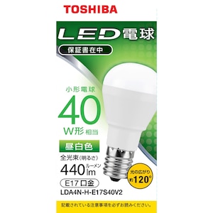 ���ŁbLED�d�� ���`�d���` 40W�`����/440lm�i�����F�����j�y1�z�bLDA4N-H-E17S40V2