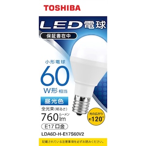 ���ŁbLED�d�� ���`�d���` 60W�`����/760lm�i�����F�����j�y1�z�bLDA6D-H-E17S60V2
