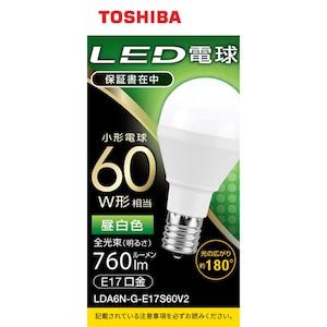 ���ŁbLED�d�� ���`�d���` 60W�`����/760lm�i�����F�����j�y1�z�bLDA6N-G-E17S60V2