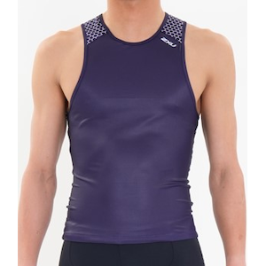 2XU｜ユニセックス トライアスロンウェアリアジップ スリーブレス トップス（OUT/WHT・サイズ：S）｜MX5482A-OUT/WHT-S