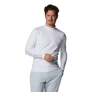 アンダーアーマー｜コールドギア フィッティド ロングスリーブ モック シャツ（White/HaloGray/HaloGray・サイズ：XL）【在庫処分】｜1375336-100-XL
