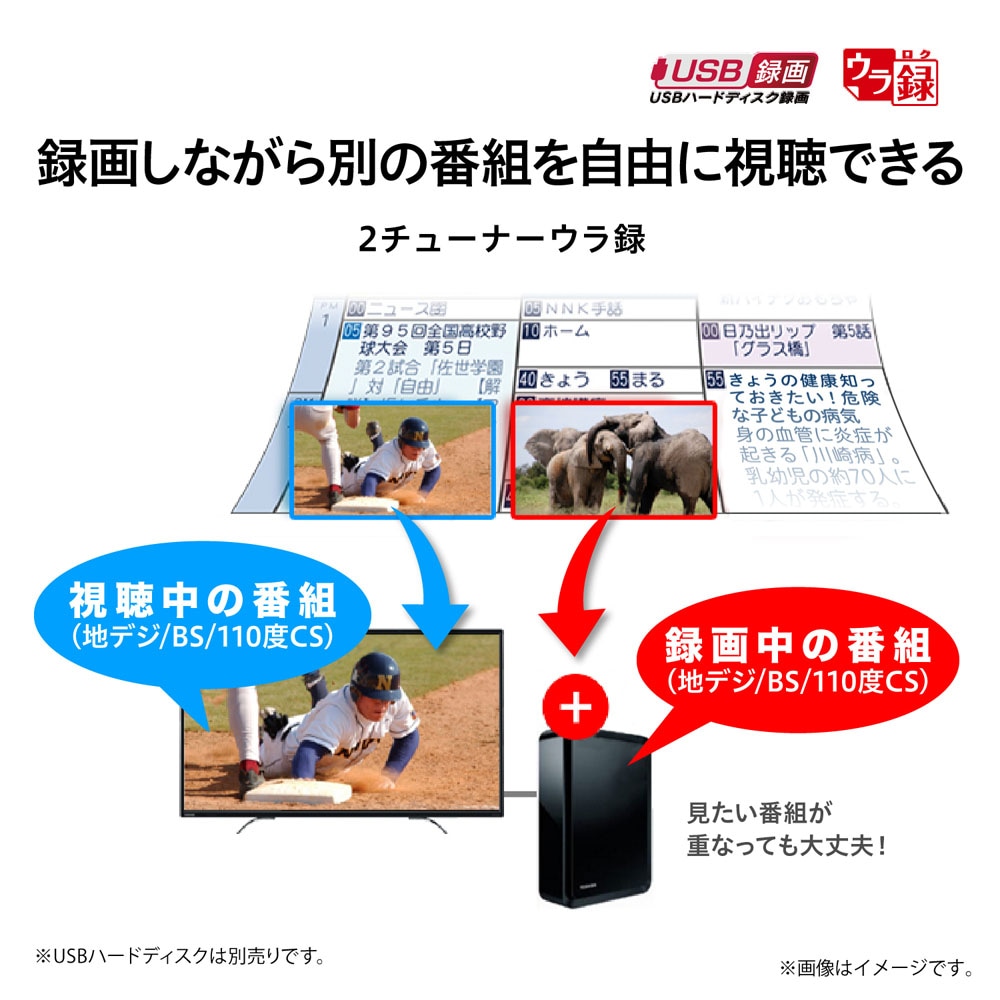 録画機能:複数の番組を録画するならチューナー数も確認