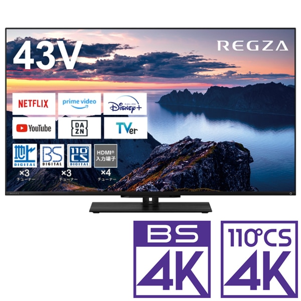 画面サイズ:43V型(インチ) REGZA(レグザ)の液晶テレビ・有機ELテレビ 