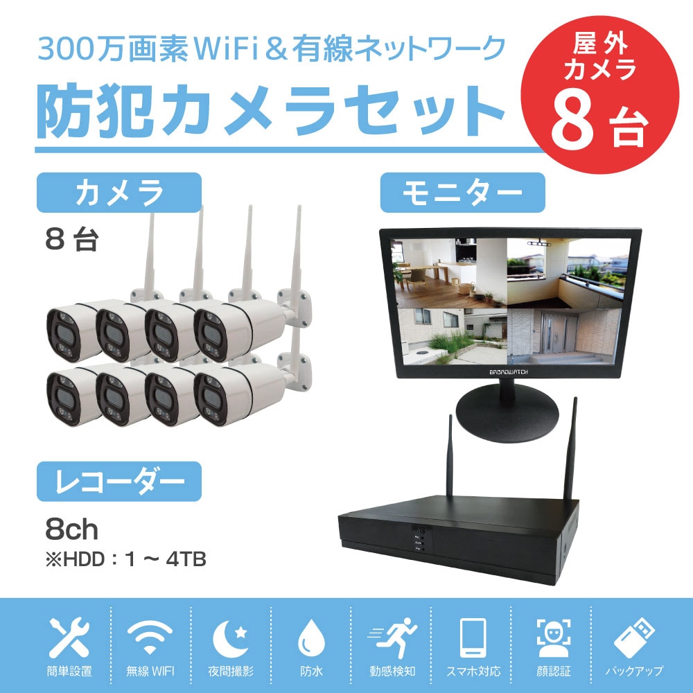 ブロードウォッチ 防犯・監視カメラ モニターセット Amazon | Broadwatch 超小型 防犯カメラ 7インチモニターセット