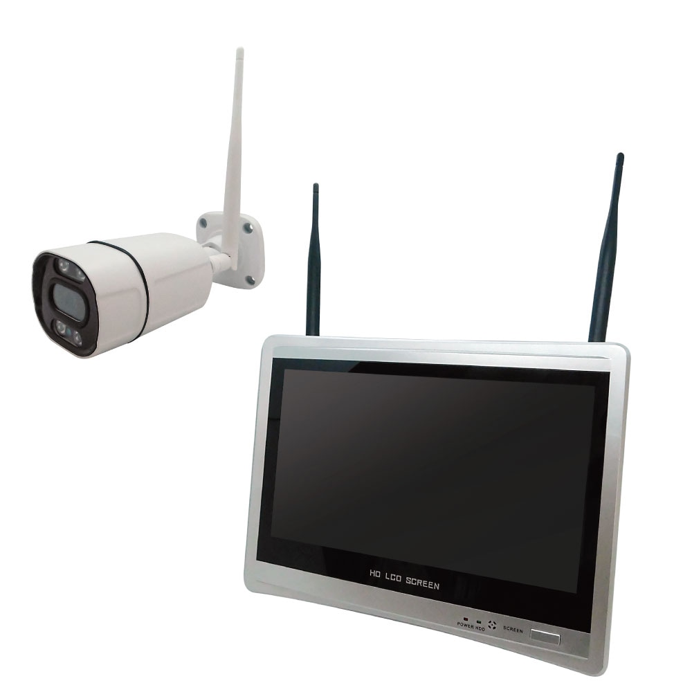 防犯カメラ ワイヤレス 屋外 防犯カメラセット 12.5インチ一体型録画機 12.5インチLCD一体型ワイヤレス防犯カメラセット(カメラ1台/HDD