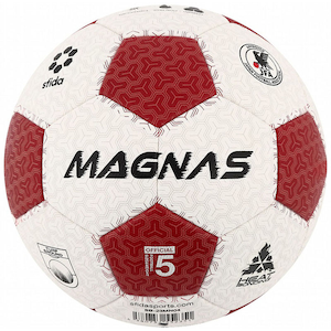 ｓｆｉｄａ（スフィーダ）｜サッカーボール 5号球 MAGNAS 芝用（ホワイト×バーガンディ・合成皮革）｜IMO-SB23MN04-BRGN-5