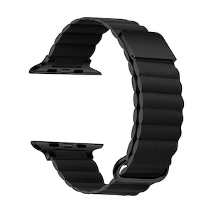 GAACAL�i�K�[�J���j�bApple Watch 1-8/SE1-2/ULTRA �y42/44/45/49mm�z �}�O�l�b�g��PU���U�[�o���h�i�u���b�N�j�bW00186BKB