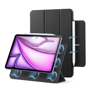 ESR�biPad Air 13�C���`�iM4/M3/M2�j/ iPad Pro 12.9�C���`�i��6/5/4����j�p REBOUND �}�O�l�b�g�z���� Smart Folio�P�[�X�i�u���b�N�j�bES28513