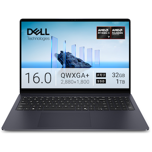 DELL�b�f���b�m�[�g�p�\�R�� Dell 16S DS16265(16�^/Windows11/Ryzen AI 7 445/������ 32GB/SSD 1TB)�Z���X�e�B�A���u���[�bNCS96T-GWJ