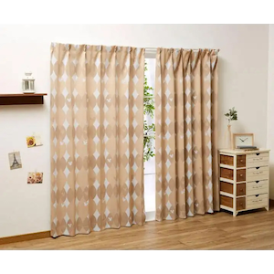 �o�[�h�b�Ռ��J�[�e���O�c�ۃ~�b�L�[�J�[�e��2���Z�b�g(��100�~��200cm�E�u���E��)�h���[�v�J�[�e���bSB-422-200-BR