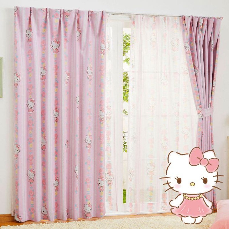 【シンちゃん】ハローキティ　カーテンセット キティ遮光カーテン2枚セット(幅100×丈178cm) | バード | SB-521