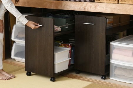 気分屋JJさん専用　2口 クローゼット押入れラック 2個セット(ホワイト・幅38.5×奥行78.5