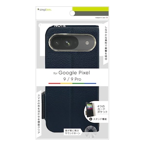 Simplism(�V���v���Y��)�bGoogle Pixel 9/9 Pro�p [FlipNote] �ϏՌ��t���b�v�m�[�g�P�[�X�i�l�C�r�[�j�bTR-PX249-FN-SHNV