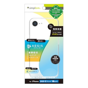 Simplism(�V���v���Y��)�biPhone 17e/16e�p [Aegis Solid] �������݌v �t���J�o�[TPU�P�[�X�i�N���A�j�bTR-IP25S-AGSL-CL