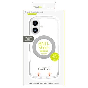 Simplism(�V���v���Y��)�biPhone 17 [LIGHT SHIELD Solid MagStand] MagSafe�Ή� �������݌v �Ռ��z�� �����O�X�^���h�t���n�C�u���b�h�N���A�P�[�X �V���o�[�����O�X�^���h�bTR-IP25M2-LDSMS-LSV